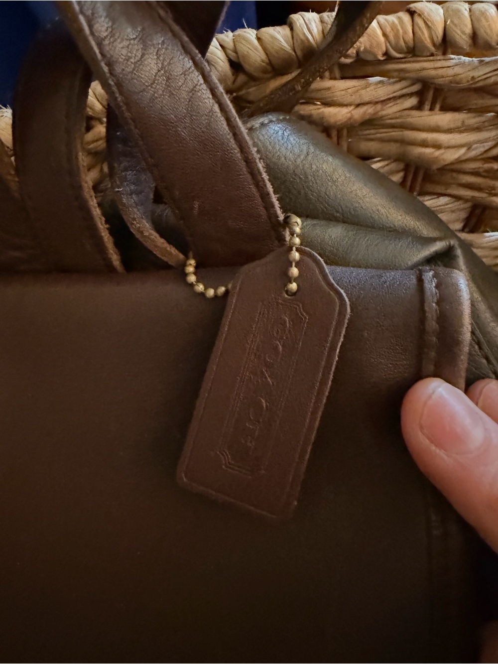 Coach Dark Brown Leather Turn-Lock Backpack - Picture 8 of 8